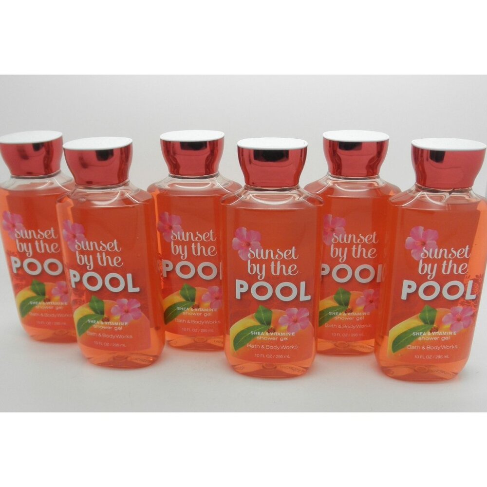 BATH & BODY WORKS Shower Gel SUNSET BY THE POOL - Lot of 6